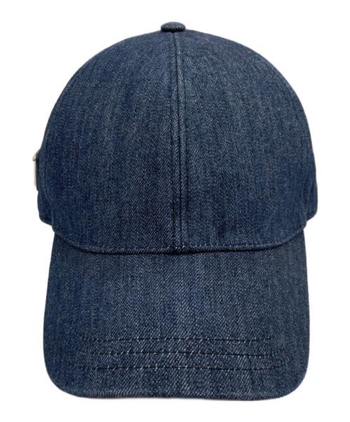 PRADA（プラダ）PRADA (プラダ) ベースボールキャップ インディゴ サイズ:Lの古着・服飾アイテム