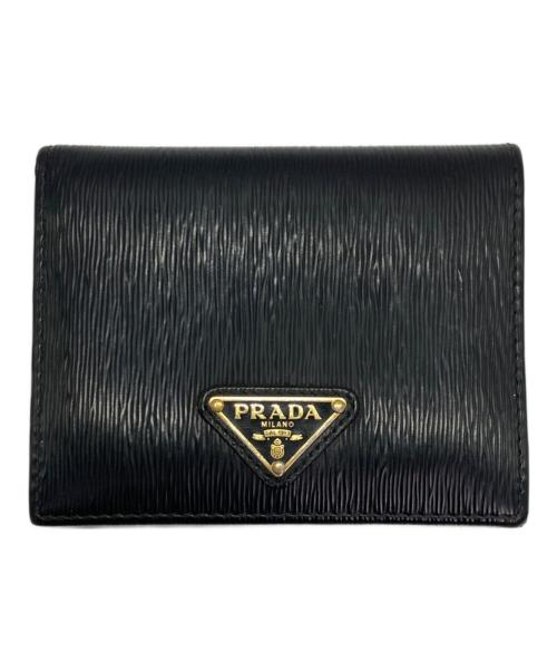 PRADA（プラダ）PRADA (プラダ) 2つ折り財布 ブラックの古着・服飾アイテム