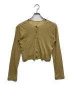 Plageプラージュ）の古着「シアー リブ クロップド カーディガン」｜ベージュ