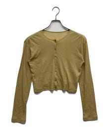 Plage（プラージュ）の古着「シアー リブ クロップド カーディガン」｜ベージュ