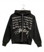 stussyステューシー）の古着「Locations Zip-up Hoodie」｜ブラック