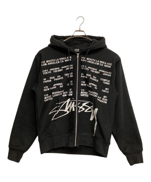 stussy（ステューシー）stussy (ステューシー) Locations Zip-up Hoodie ブラック サイズ:Mの古着・服飾アイテム