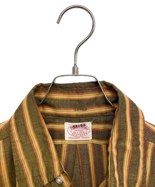 McGREGOR（マックレガー）McGREGOR (マックレガー) ストライプシャツ ブラウン サイズ:Lの古着・服飾アイテム