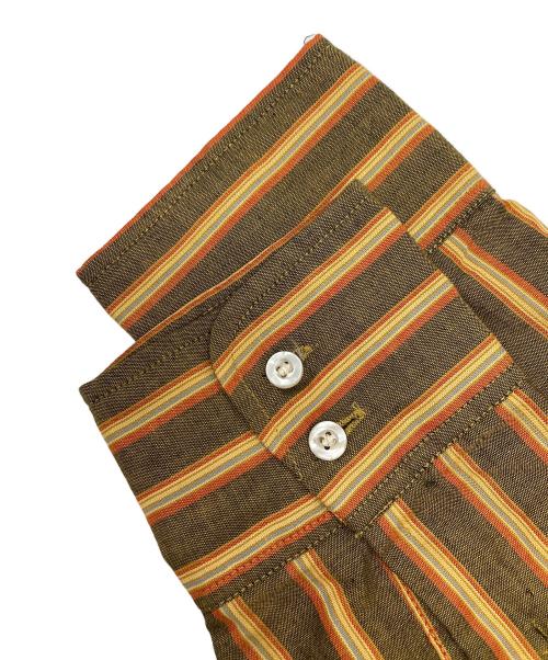 McGREGOR（マックレガー）McGREGOR (マックレガー) ストライプシャツ ブラウン サイズ:Lの古着・服飾アイテム