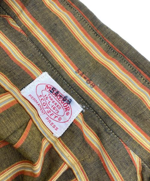 McGREGOR（マックレガー）McGREGOR (マックレガー) ストライプシャツ ブラウン サイズ:Lの古着・服飾アイテム