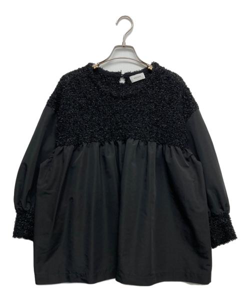 MOGA（モガ）MOGA (モガ) ラメファンシーツイードドッキングブラウス ブラック サイズ:2の古着・服飾アイテム
