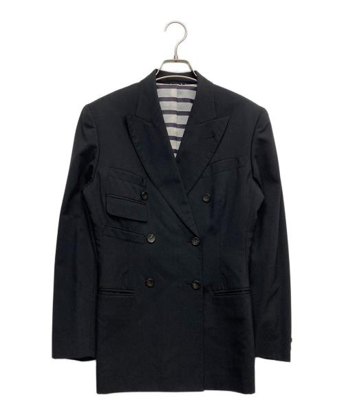 Jean Paul Gaultier FEMME（ジャンポールゴルチエ フェム）Jean Paul GAULTIER FEMME (ジャンポールゴルチエ フェム) ピークドラペルダブルジャケット ブラック サイズ:40の古着・服飾アイテム