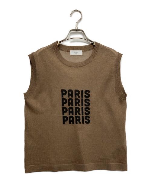 SLOBE IENA（スローブ イエナ）SLOBE IENA (スローブ イエナ) PARISロゴシアーニット ブラウン サイズ:-の古着・服飾アイテム