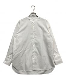 MACPHEE（マカフィー）の古着「コットンブロード バンドカラーシャツ」｜ホワイト