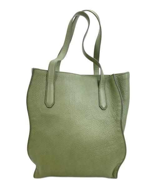 HIROFU（ヒロフ）HIROFU (ヒロフ) ヌーボラレザートートバッグ グリーンの古着・服飾アイテム