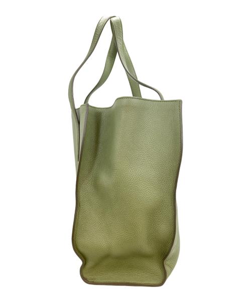 HIROFU（ヒロフ）HIROFU (ヒロフ) ヌーボラレザートートバッグ グリーンの古着・服飾アイテム