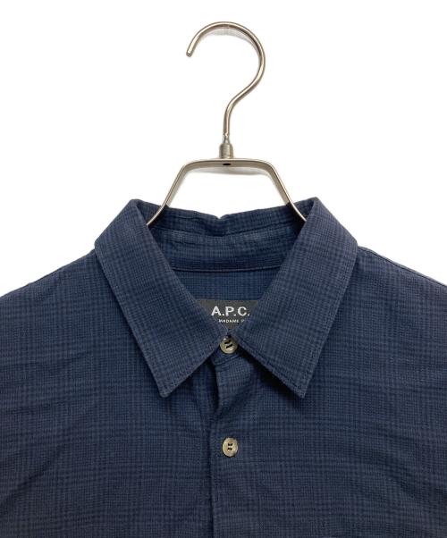 A.P.C.（アーペーセー）A.P.C. (アーペーセー) チェックシャツ ネイビー サイズ:XSの古着・服飾アイテム