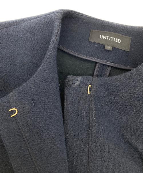 UNTITLED（アンタイトル）UNTITLED (アンタイトル) ノーカラージャケット ネイビー サイズ:2の古着・服飾アイテム