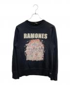 Hysteric Glamour×RAMONESヒステリックグラマー×ラモーンズ）の古着「プリントスウェット」｜ブラック