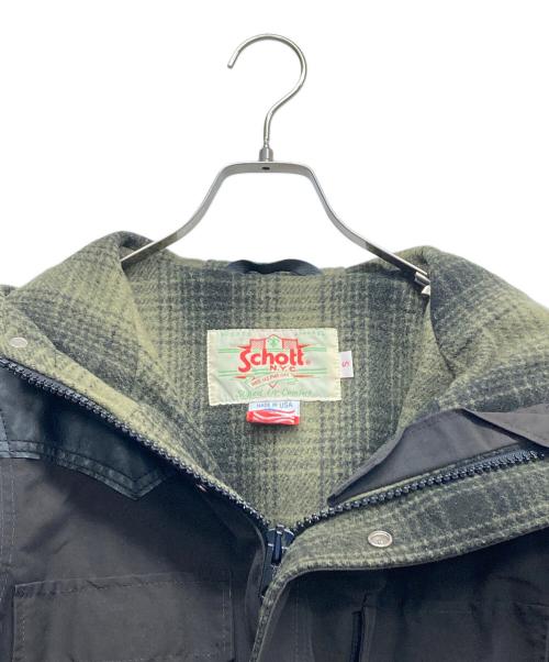 Schott（ショット）Schott (ショット) LEATHER YOKE MOUNTAIN JACKET ブラック サイズ:Sの古着・服飾アイテム