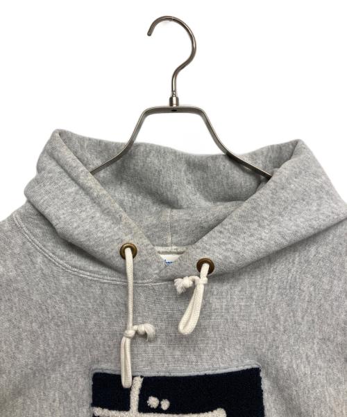 Champion（チャンピオン）Champion (チャンピオン) stussy (ステューシー) ロゴリバースウィーブパーカー グレー サイズ:Lの古着・服飾アイテム