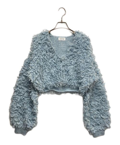 FRAY ID（フレイ アイディー）FRAY ID (フレイ アイディー) シャギーボレロカーデ ブルー サイズ:Fの古着・服飾アイテム