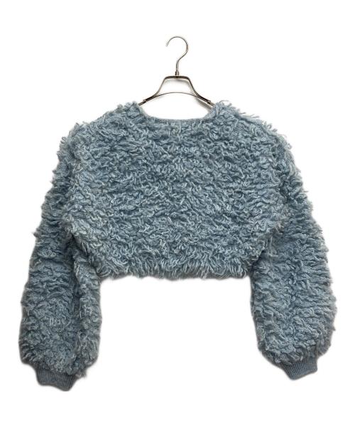 FRAY ID（フレイ アイディー）FRAY ID (フレイ アイディー) シャギーボレロカーデ ブルー サイズ:Fの古着・服飾アイテム
