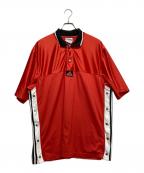 adidasアディダス）の古着「ゲームスナップtシャツ」｜レッド