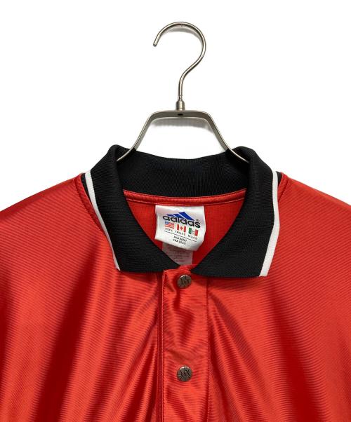adidas（アディダス）adidas (アディダス) ゲームスナップtシャツ レッド サイズ:Lの古着・服飾アイテム
