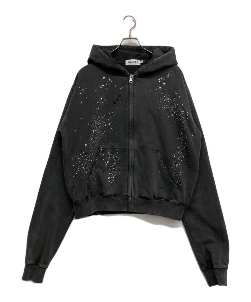 WLNEXT（ダブルエルネクスト）WLNEXT (ダブルエルネクスト) グランジ ラメビーンズパーカー ブラック サイズ:XLの古着・服飾アイテム