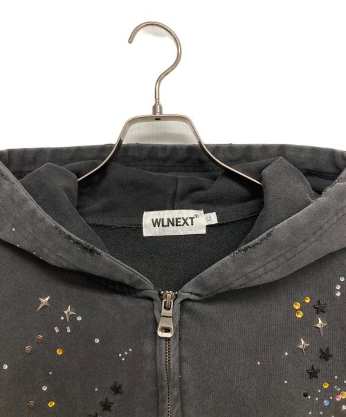 WLNEXT（ダブルエルネクスト）WLNEXT (ダブルエルネクスト) グランジ ラメビーンズパーカー ブラック サイズ:XLの古着・服飾アイテム
