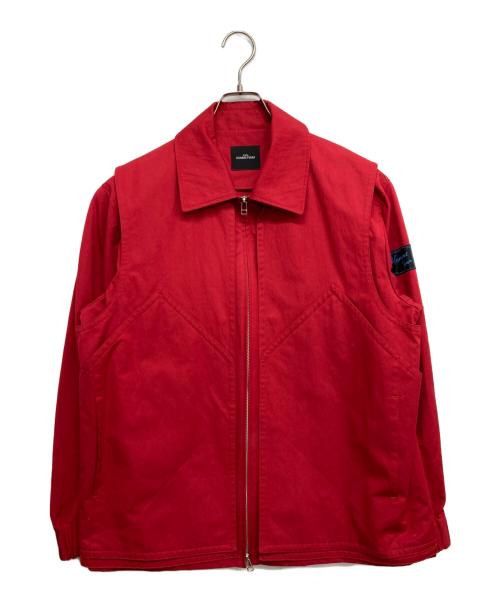 SYU.HOMME/FEMM（シュウオムフェム）SYU.HOMME/FEMM (シュウオムフェム) Docking vest shirts レッド サイズ:2の古着・服飾アイテム