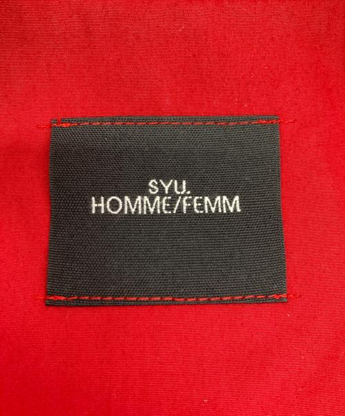 SYU.HOMME/FEMM（シュウオムフェム）SYU.HOMME/FEMM (シュウオムフェム) Docking vest shirts レッド サイズ:2の古着・服飾アイテム