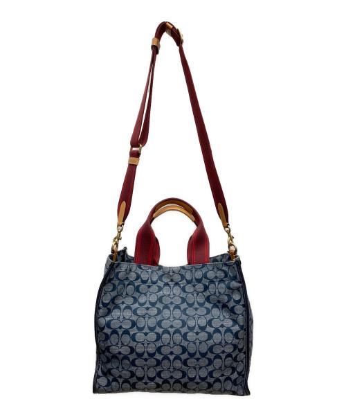 COACH（コーチ）COACH (コーチ) シグネチャー2WAYバッグ ネイビーの古着・服飾アイテム