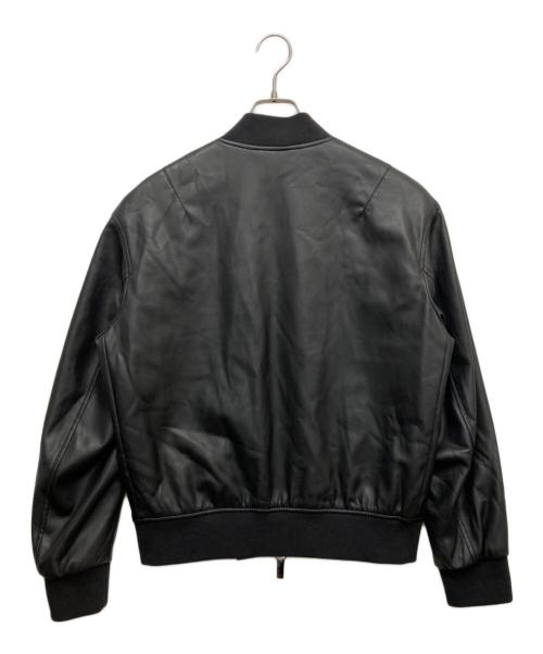 ARMANI EXCHANGE（アルマーニ エクスチェンジ）ARMANI EXCHANGE (アルマーニ エクスチェンジ) フェイクレザー エンボスロゴ フルジップ ブルゾン ブラック サイズ:XSの古着・服飾アイテム