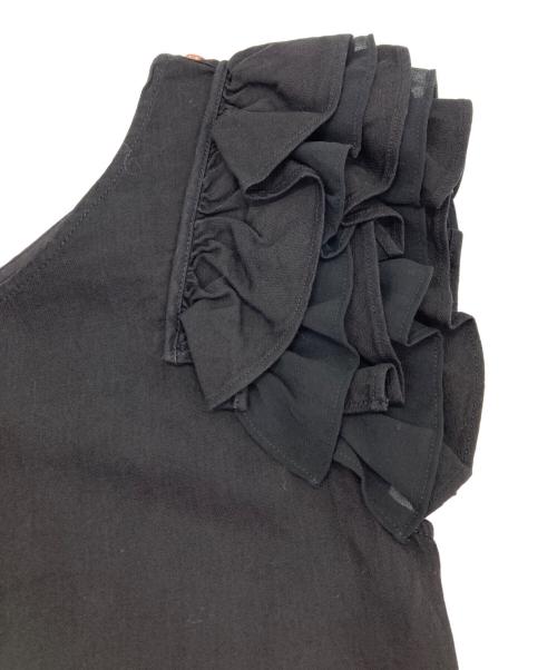 DIESEL（ディーゼル）DIESEL (ディーゼル) フリルショートスリーブカットソー ブラック サイズ:Sの古着・服飾アイテム