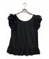 DIESEL（ディーゼル）の古着「フリルショートスリーブカットソー」｜ブラック