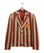 LOUIS VUITTON×NIGOルイ ヴィトン×二ゴー）の古着「モノグラムトランクストライプポケットジャケット」｜レッド