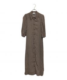 GANNI（ガニー）の古着「ブラウスワンピース」｜ブラウン