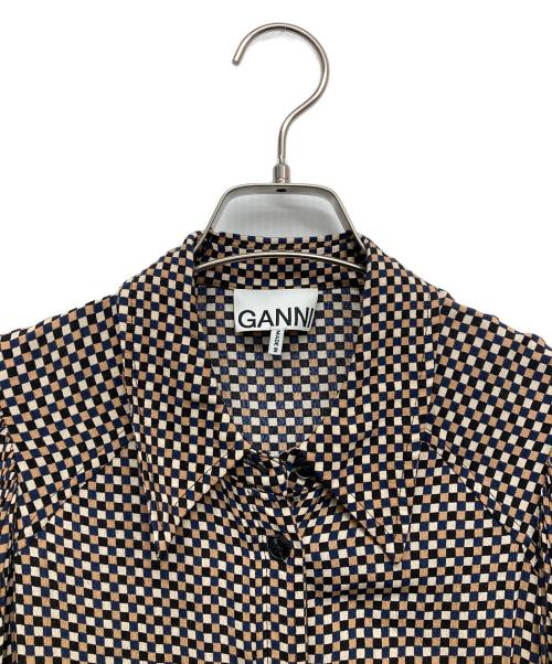 GANNI（ガニー）Ganni (ガニー) ブラウスワンピース ブラウン サイズ:36の古着・服飾アイテム