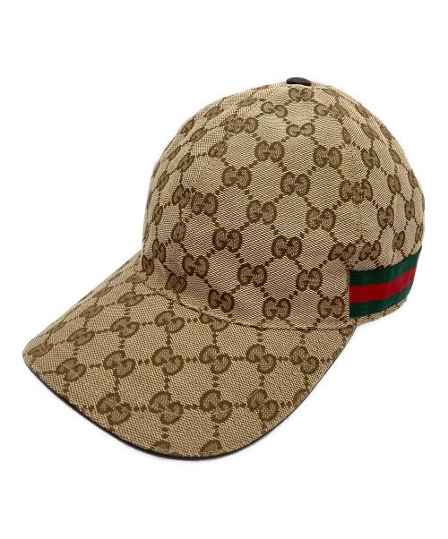 GUCCI（グッチ）GUCCI (グッチ) ベースボールキャップ ブラウン サイズ:59㎝の古着・服飾アイテム