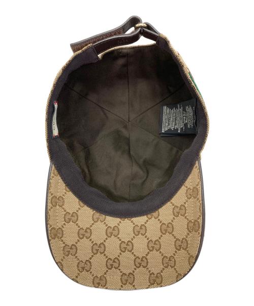 GUCCI（グッチ）GUCCI (グッチ) ベースボールキャップ ブラウン サイズ:59㎝の古着・服飾アイテム