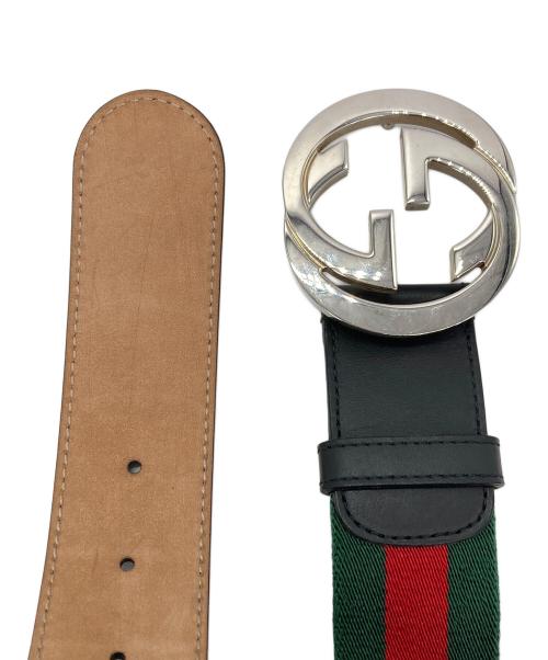 GUCCI（グッチ）GUCCI (グッチ) シェリーラインインターロッキングGバックルベルト グリーンの古着・服飾アイテム