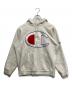 Champion（チャンピオン）の古着「Stain Logo Hoodie」｜グレー