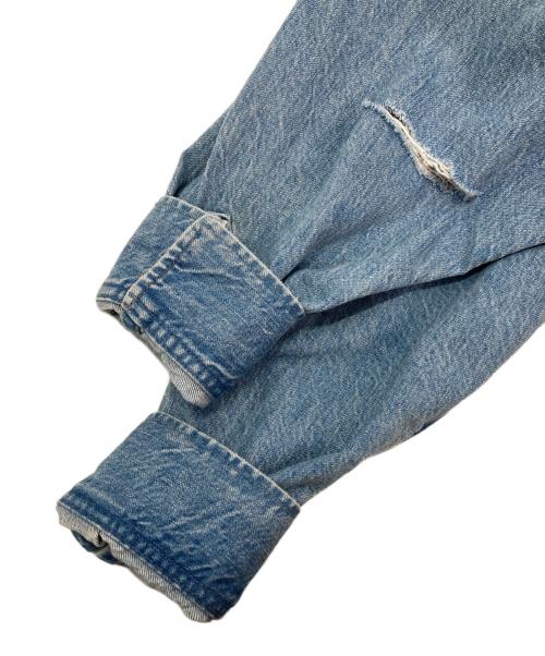 upper hights（アッパーハイツ）upper hights (アッパーハイツ) ダメージ加工デニムシャツ ブルー サイズ:1の古着・服飾アイテム