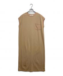 nano・universe（ナノ・ユニバース）の古着「胸ポケットノースリーブワンピース」｜ベージュ