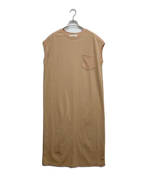 nano・universe（ナノ・ユニバース）nano・universe (ナノ・ユニバース) 胸ポケットノースリーブワンピース ベージュ サイズ:Fの古着・服飾アイテム