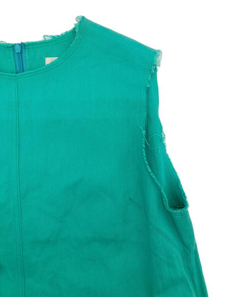 IENA（イエナ）IENA (イエナ) 綿麻サテンIラインワンピース グリーン サイズ:38の古着・服飾アイテム