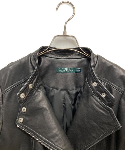 LAUREN RALPH LAUREN（ローレンラルフローレン）LAUREN RALPH LAUREN (ローレンラルフローレン) ラムレザーシングルライダースジャケット ブラック サイズ:Mの古着・服飾アイテム