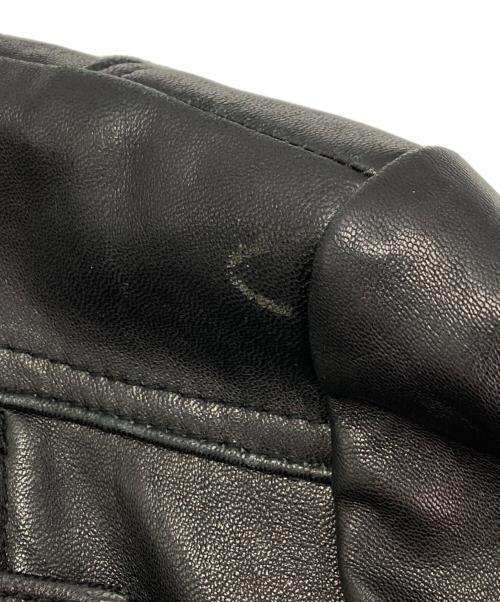 LAUREN RALPH LAUREN（ローレンラルフローレン）LAUREN RALPH LAUREN (ローレンラルフローレン) ラムレザーシングルライダースジャケット ブラック サイズ:Mの古着・服飾アイテム