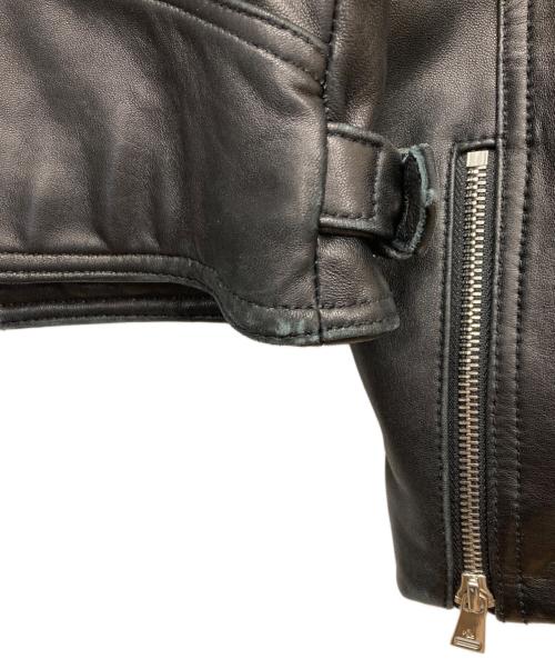 LAUREN RALPH LAUREN（ローレンラルフローレン）LAUREN RALPH LAUREN (ローレンラルフローレン) ラムレザーシングルライダースジャケット ブラック サイズ:Mの古着・服飾アイテム