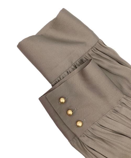 green label relaxing（グリーンレーベルリラクシング）green label relaxing (グリーンレーベルリラクシング) スタンド ギャザー ワンピース ベージュ サイズ:38の古着・服飾アイテム