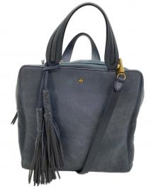TORY BURCH（トリーバーチ）の古着「SATCHEL スエードバッグ」｜ネイビー