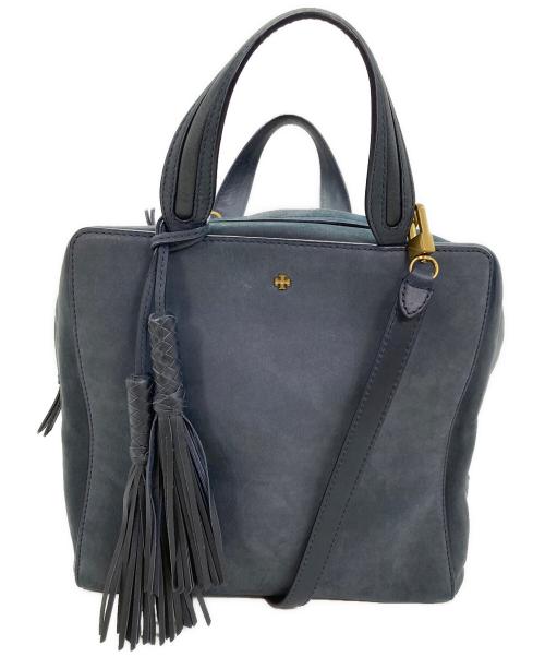 TORY BURCH（トリーバーチ）TORY BURCH (トリーバーチ) SATCHEL スエードバッグ ネイビーの古着・服飾アイテム