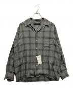 WACKO MARIAワコマリア）の古着「OMBRE CHECK OPEN COLLAR SHIRT L/S」｜グレー